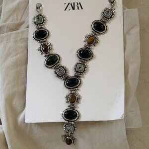 Zara Cowboy Resin & Stone Necklace
